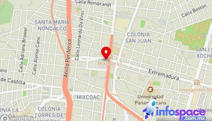 mapa de Terminal Mixcoac Parada de transporte público, Estación de autobuses, Trolleybus stop en Ciudad de México