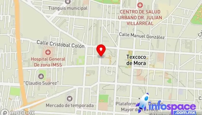 mapa de Terminal Moctezuma Estación de autobuses en Texcoco de Mora