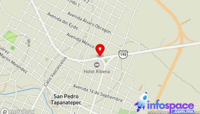mapa de Terminal Nueva Autobuses Fypsa, T. OAXACA ISTMO Servicio de transporte en San Pedro Tapanatepec