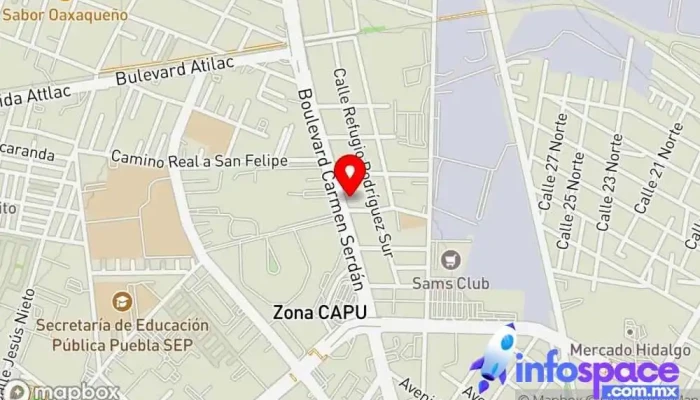 mapa de Terminal nueva MEDHER PUEBLA Empresa de autobuses en Heroica Puebla de Zaragoza