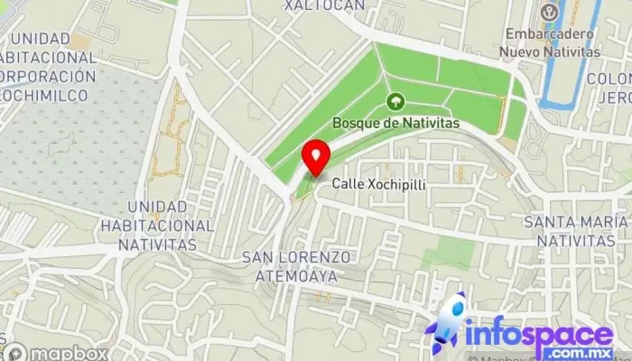 mapa de Terminal ómnibus Servicio de transporte en Xochimilco, Ciudad de México