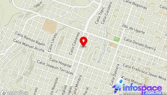mapa de Terminal Oriente Poniente Estación de autobuses en Juárez