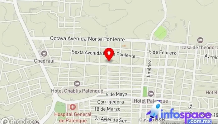 mapa de Terminal palenque-Tumbala Servicio de transporte en Palenque