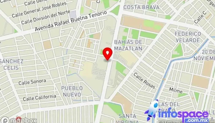 mapa de Terminal primera plus Servicio de transporte en Mazatlán