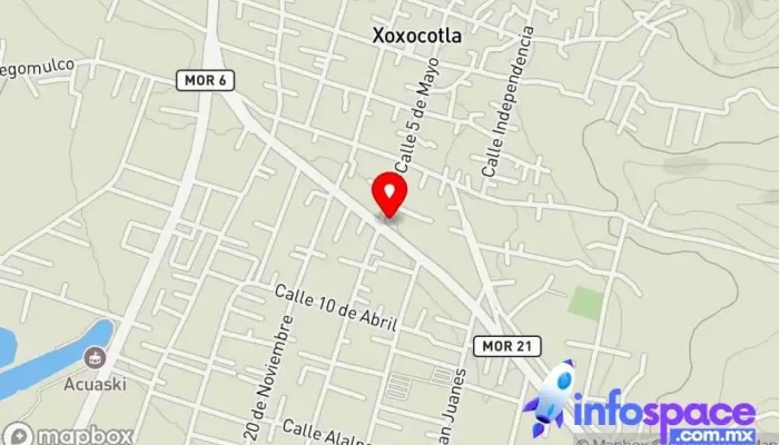 mapa de Terminal Pullman de Morelos Xoxocotla Agencia expendedora de billetes de autobús en Xoxocotla Centro