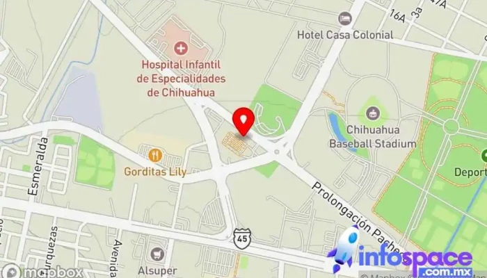 mapa de Terminal Sur Bowí Servicio de transporte en Chihuahua