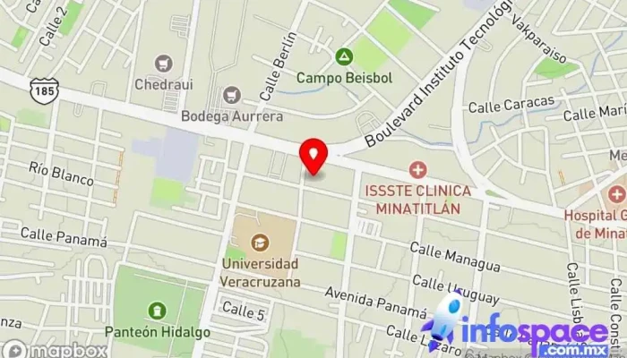 mapa de Terminal SUR Estación de autobuses en Minatitlán