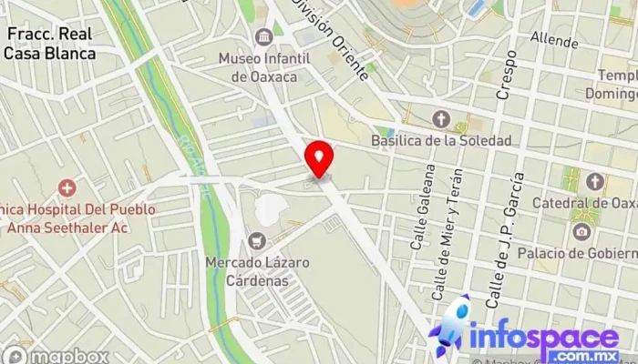 mapa de Terminal Sur/AU Central de Abastos Empresa de autobuses en Oaxaca de Juárez