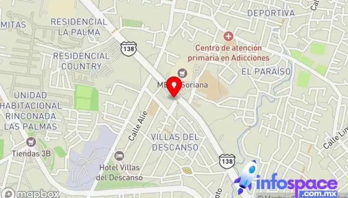 mapa de Terminal TER, ORO Crucero Empresa de autobuses en Jiutepec