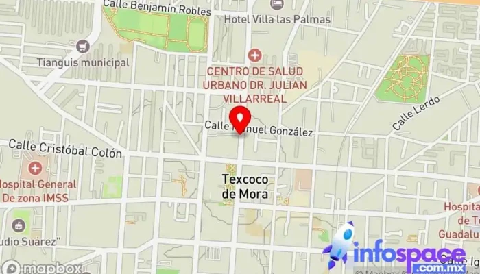 mapa de Terminal Texcoco Empresa de autobuses en Texcoco de Mora