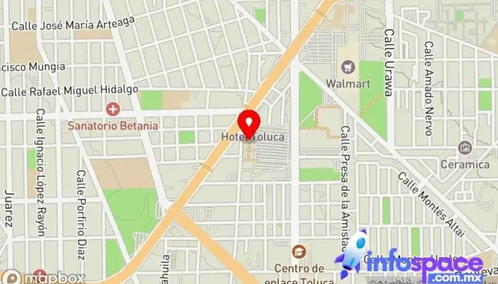 mapa de Terminal Toluca Estación de autobuses, Servicio de transporte en Toluca de Lerdo