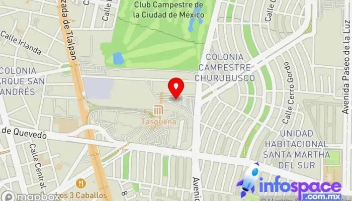 mapa de Terminal Trioxa Taxqueña-Mixcoac Servicio de transporte en Coyoacán, Ciudad de México