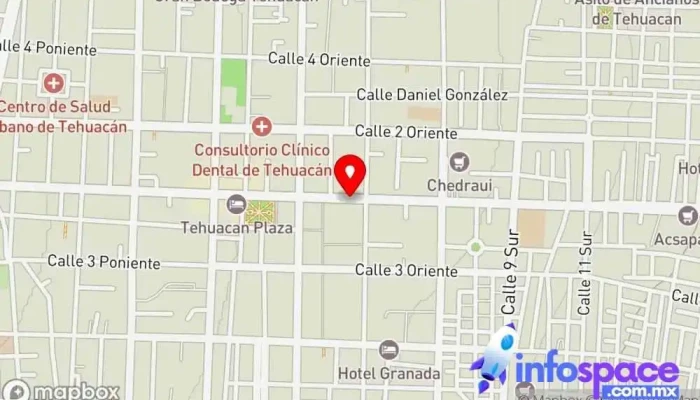 mapa de Terminal Urvan La cañada oaxaqueña Servicio de mensajería en Tehuacán