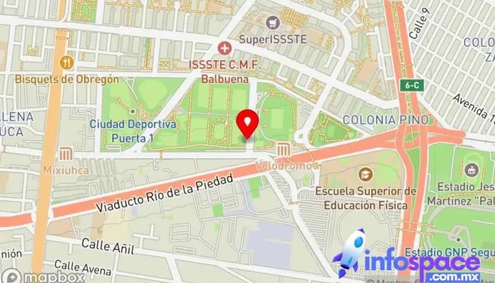 mapa de Terminal Velódromo Trolleybus stop en Ciudad de México