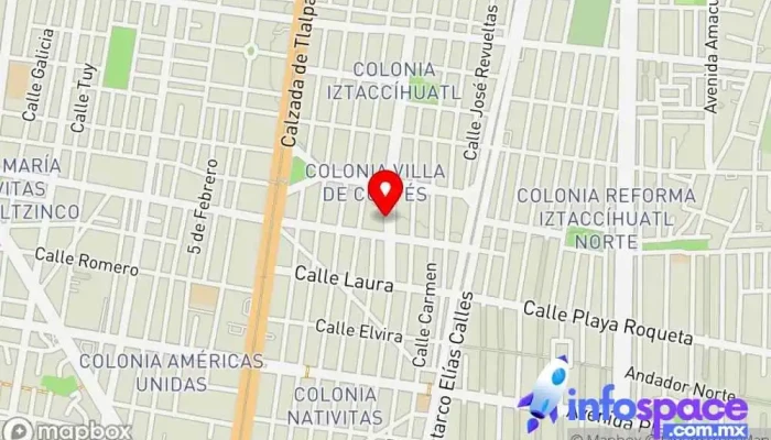 mapa de TH Consultores en Informática Soporte y servicios informáticos, Proveedor de sistemas de seguridad en Benito Juárez, Ciudad de México