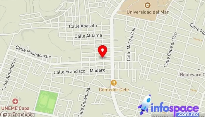 mapa de The Mexykan Cooking Classes & Market Tours. Escuela de cocina, Servicio de catering, Asesor, Turoperador en Puerto Escondido