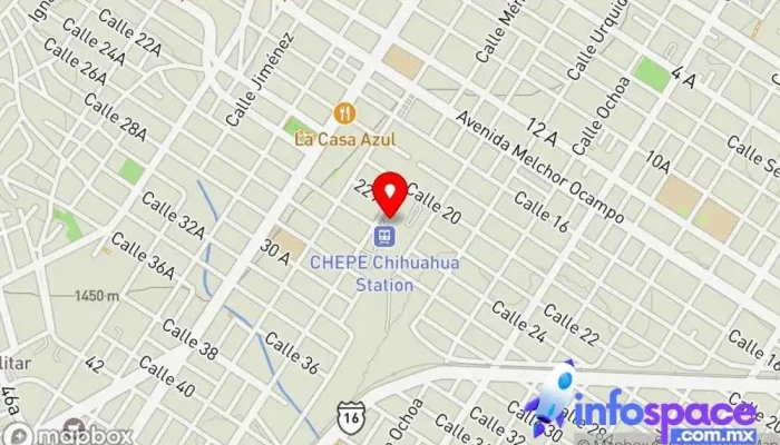 mapa de Tren Chepe Express (Estación Chihuahua) Servicios de ferrocarril, Empresa ferroviaria, Servicio de envíos, Agencia de viajes, Atracción turística en Chihuahua
