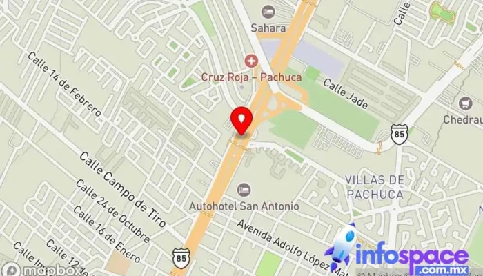 mapa de Tuzobús Felipe Ángeles  en Pachuca de Soto