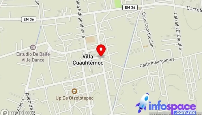 mapa de Villa Cuauhtémoc  en Villa Cuauhtémoc