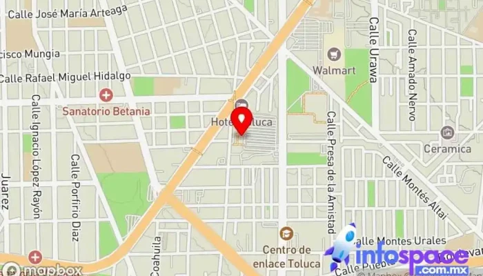 mapa de Zina-bus Toluca Oficinas de empresa en Toluca de Lerdo