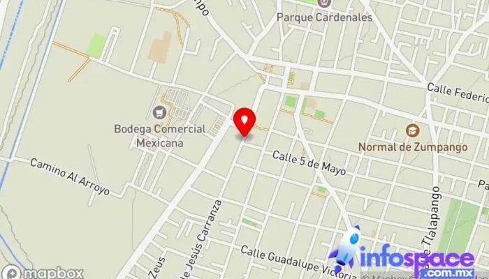 mapa de Zumpango Terminal AMO Bus stop en Zumpango de Ocampo